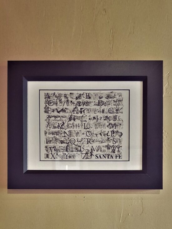Anita Lehmann Other - Small Santa Fe Alphabet, Hand Illustrated, Framed